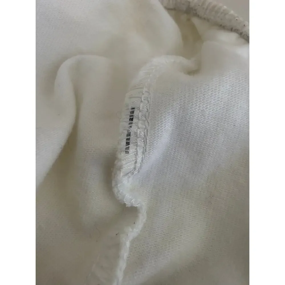 Zara Womens Short Puff Sleeve Minimalist Elastic Cropped Blouse Top White Small